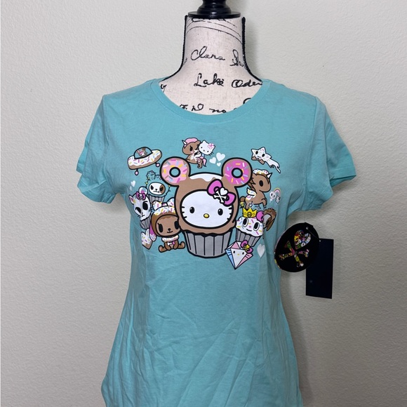 tokidoki Tops - tokidoki Aqua Blue Cute Character Cupcake Graphic Tee
